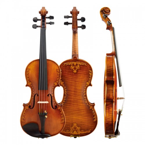Christina V07-Carved Sculpture Series Spruce Wood Violin. Advanced Italian Violins Musical Instrument